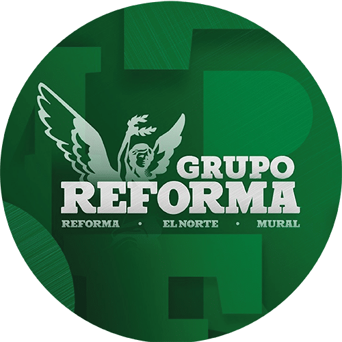 Logo of the newspaper Reforma, a Mexican media outlet known for its coverage of national and international news, politics, economics, and culture.
