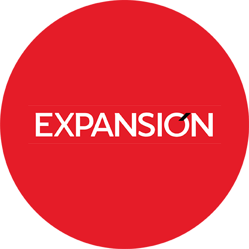 Logo of *Expansión* magazine, a Mexican media outlet specializing in business, finance, and trends.